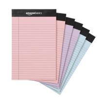 Bloco de Notas Amazon Basics - 5x8", 50 Folhas, Pacote com 6