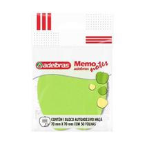 Bloco de Notas Autoadesivas Adelbras Memo Note Maça Verde Neon e Amarelo 50 Fls