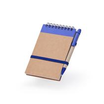 Bloco De Notas Ecológico Com Porta Caneta Bolso Anotações Azul
