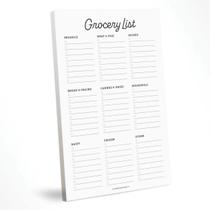 Bloco de notas Grocery List CARDAMONOLY 6x9" 50 folhas preto/branco