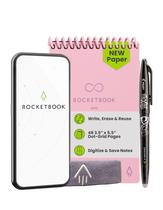 Bloco de notas inteligente Rocketbook Mini Pocket Size rosa com caneta