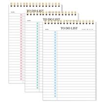 Bloco de notas, pacote com 3, agenda diária, tamanho A5 com capa impermeável