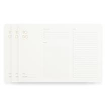 Bloco de Notas Pinesman Lista de Tarefas 3 Unidades 28 x 20 cm Folha Dourada