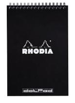 Bloco de notas Rhodia Wirebound A5 Dot 80g 80 folhas preto Bloco de notas Rhodia Wirebound A5 Dot 80g 80 folhas preto