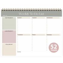 Bloco de notas VALOME Planejador semanal de tarefas 21,5 x 27,9 cm 52 folhas