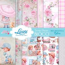 Bloco de Papéis para Scrapbook - Coleção Mon- SBXV-045 Bloco de Papéis para Scrapbook - Coleção Mon- SBXV-045