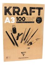 Bloco De Papel A3 Kraft Clairefontaine Com 100 Folhas