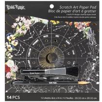 Bloco de papel Art Scratch Brea Reese Whimsical Celestial 8x8in