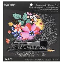 Bloco de papel artístico Brea Reese Scratch Mystical 12 Designs 8x8in