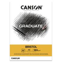Bloco de Papel Bristol Graduate Canson Branco 14,8 x 21 cm 180g 20 Folhas C400110382