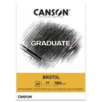 Bloco de Papel Bristol Graduate Canson Branco 180g 20 Folhas