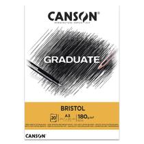 Bloco de Papel Bristol Graduate Canson Branco 29,7 x 42 cm 180g 20 Folhas C400110384