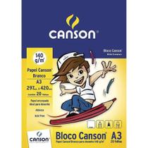 Bloco de Papel Canson A3 Branco 140 g/m² - Canson