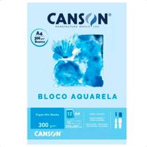 Bloco de papel canson aquarela mix media 300g a4 12 folhas