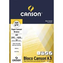 Bloco de Papel Canson Branco 200g A3 20 Folhas