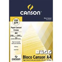 Bloco de Papel Canson Branco Estudante 180g A4 20 Folhas