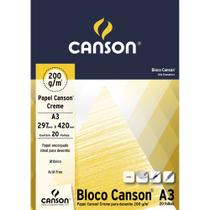 Bloco de Papel Canson Creme 200g A3 20 Folhas