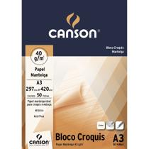 Bloco de Papel Canson Croquis A3 40g 50 Folhas