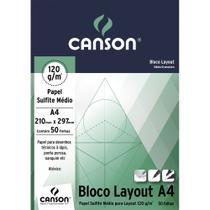 Bloco de Papel Canson Layout Estudante 120g A4 50 Folhas