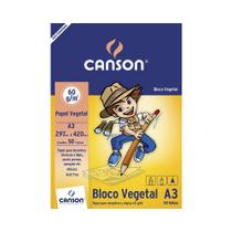 Bloco de Papel Canson Vegetal 60g A3 com 50 Folhas