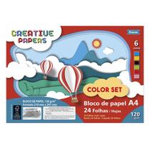 Bloco de papel colorido FORONI Creative Papers Color Set 24fls 120g 6 Cores