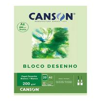 Bloco de Papel Desenho e Pintura A2 Canson Branco 200gr