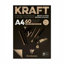 Bloco de Papel Kraft Brown & Black Clairefontaine A4 Bloco de Papel Kraft Brown & Black Clairefontaine A4
