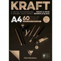Bloco de Papel Kraft Clairefontaine Brown & Black 90g/m³ A4