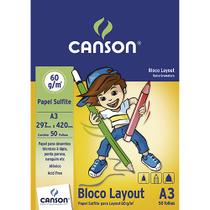 Bloco de Papel lay-out A3 Canson 60g