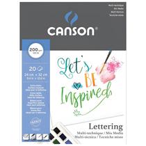 Bloco de Papel Lettering Canson Mix Media A4 20 Folhas