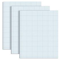 Bloco de papel milimetrado Ctosree 8,5 x 11 polegadas 10 quadrados/cm azul 3 unidades