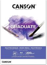 Bloco de Papel Mixed Media Graduate Branco A4 200g 20 Folhas