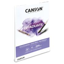 Bloco de Papel Mixed Media Graduate Branco A4 200g 20 Folhas