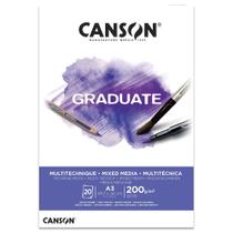 Bloco de Papel Mixed Media Graduate Canson Branco 29,7 x 42,0 cm 200g 20 Folhas C400110378