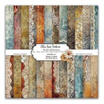 Bloco de papel para álbum de recortes iKammo Vintage Lace 30,5 x 30,5 cm 24 folhas