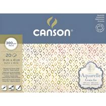 Bloco de Papel para Aquarela Canson Grão Fino 300g 31x41cm 20 Folhas Bloco de Papel para Aquarela Canson Grão Fino 300g 31x41cm 20 Folhas