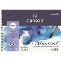 Bloco de Papel Para Aquarela Montval Canson A4 300g/m² Com Espiral Bloco de Papel Para Aquarela Montval Canson A4 300g/m² Com Espiral