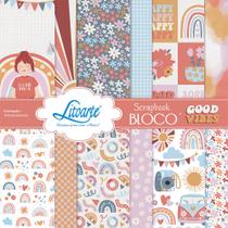 Bloco de Papel para Scrapbook Arco-iris Sbxv-044 15x15cm Litoarte