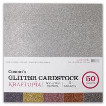 Bloco de Papel para Scrapbook Kraftopia Cosmos Glitter Cardstock 50 Folhas 30,5 x 30,5 cm - 12004-12