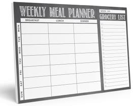 Bloco de Planejamento Semanal de Refeições 18x25cm com Lista de Compras Magnética, 54 Folhas - Inkdotpot