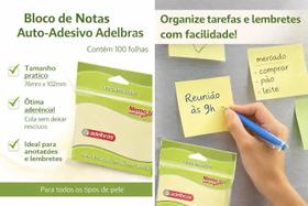 Bloco de Recado Adesivo 76x102mm 100 Folhas Amarelo