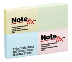 Bloco de Recado Auto Adesivo Note Fix Cores C/ 4 - 3m