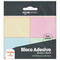 Bloco de Recado Autoadesivo 4 Cores Pastel 38X50MM 100FLS. BL.C/04