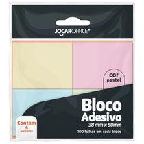 Bloco De Recado Autoadesivo 4 Cores Pastel 38X50Mm 100Fls.