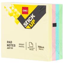 Bloco de Recado Autoadesivo 76X76MM TONS Pastel com 4 Blocos de 100 Folhas Bloco de Recado Autoadesivo 76X76MM TONS Pastel com 4 Blocos de 100 Folhas