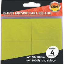 Bloco de Recado Autoadesivo Jocar Amarelo 38X50 100FLS.