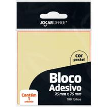 Bloco de Recado Autoadesivo Jocar Amarelo Pastel 76X76MM com 100 Folhas Caixa com 12 Unidades