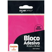 Bloco de Recado Autoadesivo Jocar Rosa Neon 76X76MM com 100 Folhas Caixa com 12 Unidades