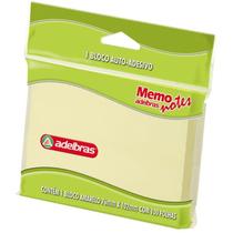 Bloco de recado autoadesivo memonote amarelo 76x102 100fls adelbras