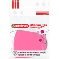 Bloco de Recado Autoadesivo Memonote Coração Neon Sortido 50 Folhas - Adelbras